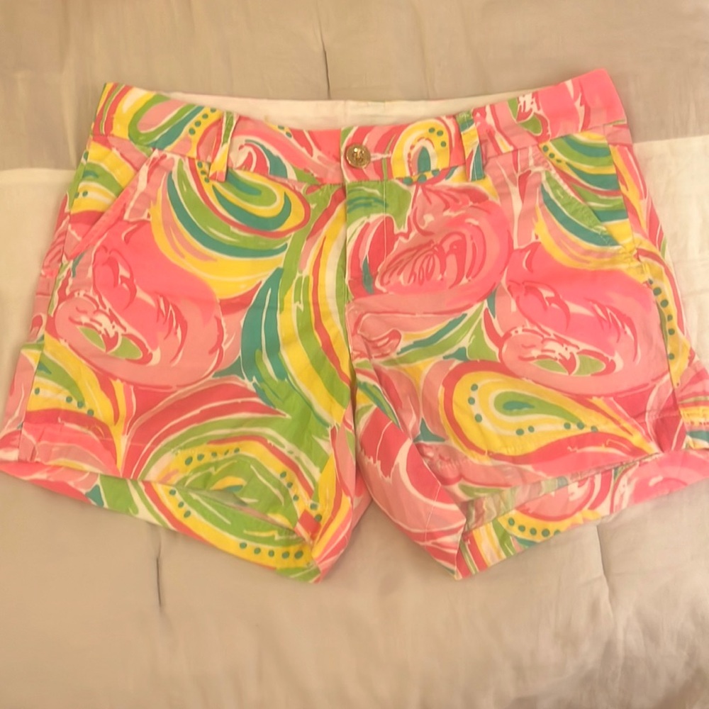 Brand New Preppy Pink, Green, & Yellow Lilly Pulitzer Callahan Shorts -  Size 6